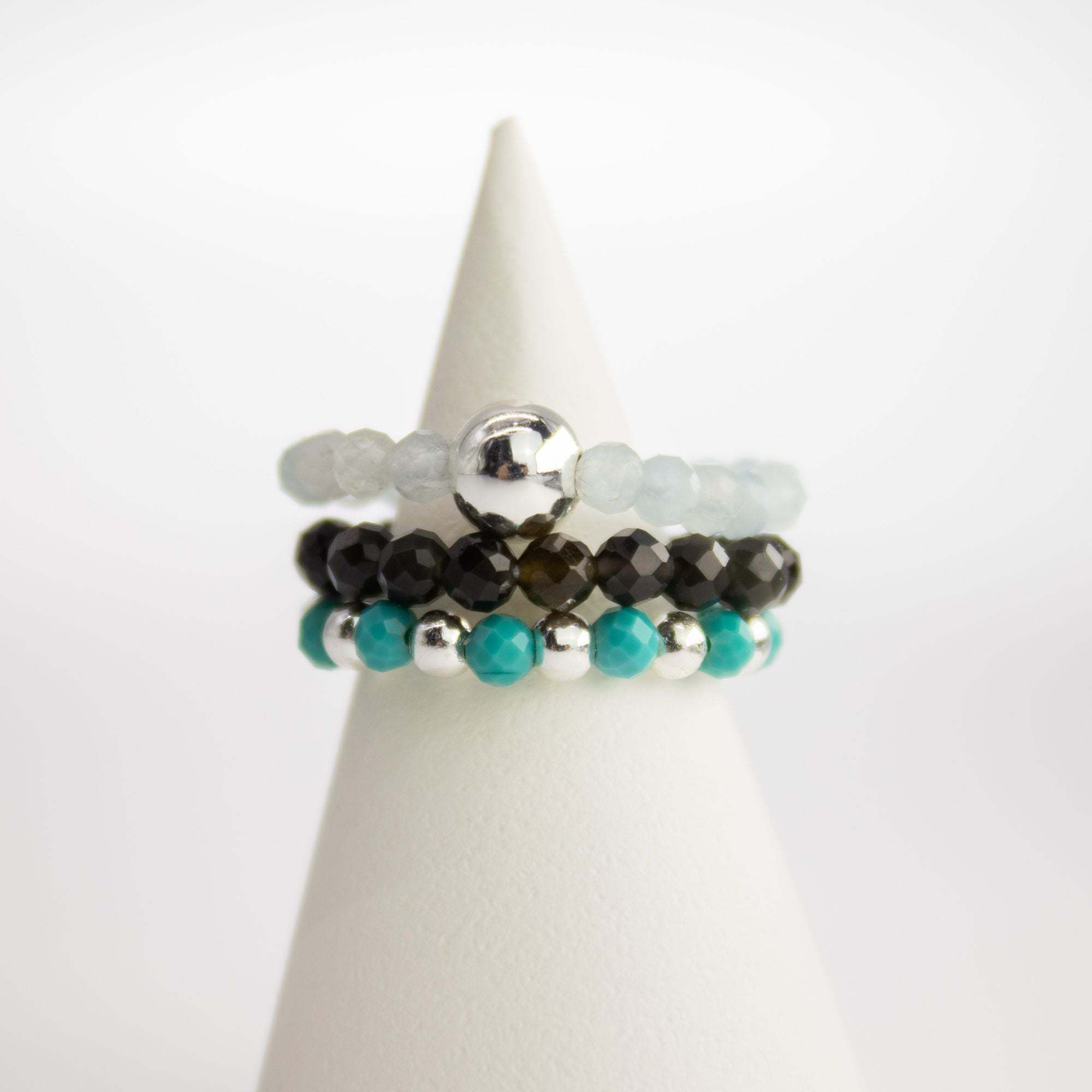 Women's Endless Ocean Gemstone Ring Set